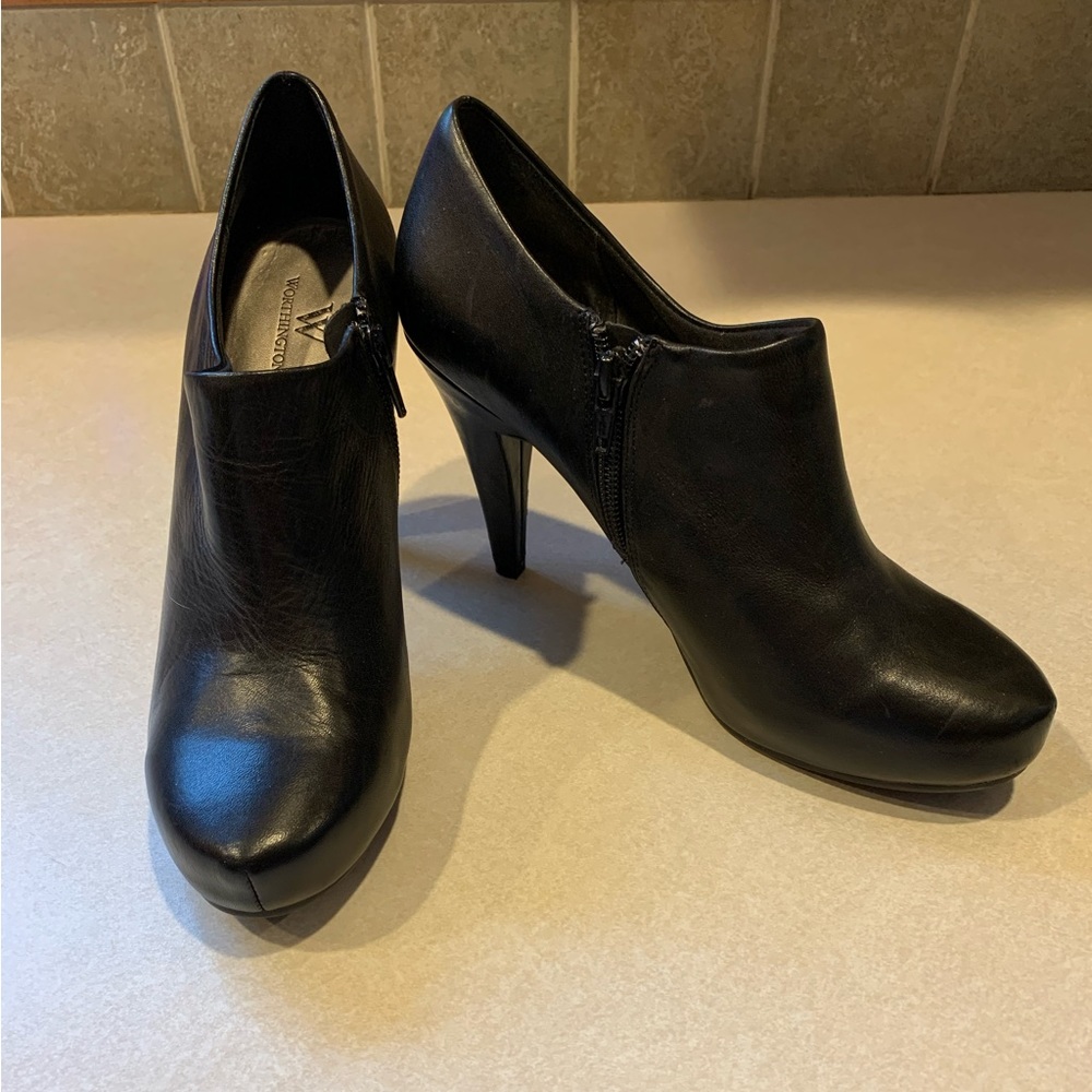 Black Leather Booties